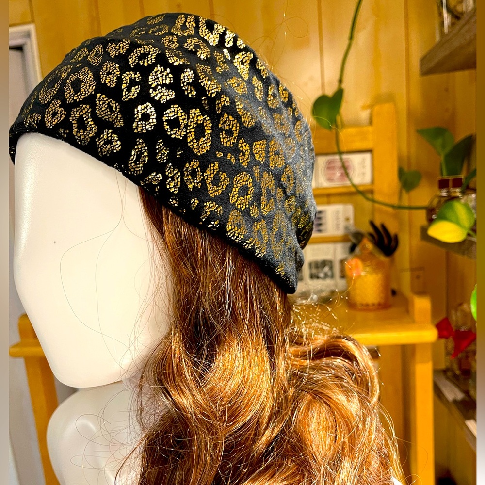 (Bundle 3 items) $5 Headband golden print head hoop stretchy.